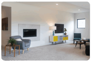 grey wall to wall carpeting in a living area