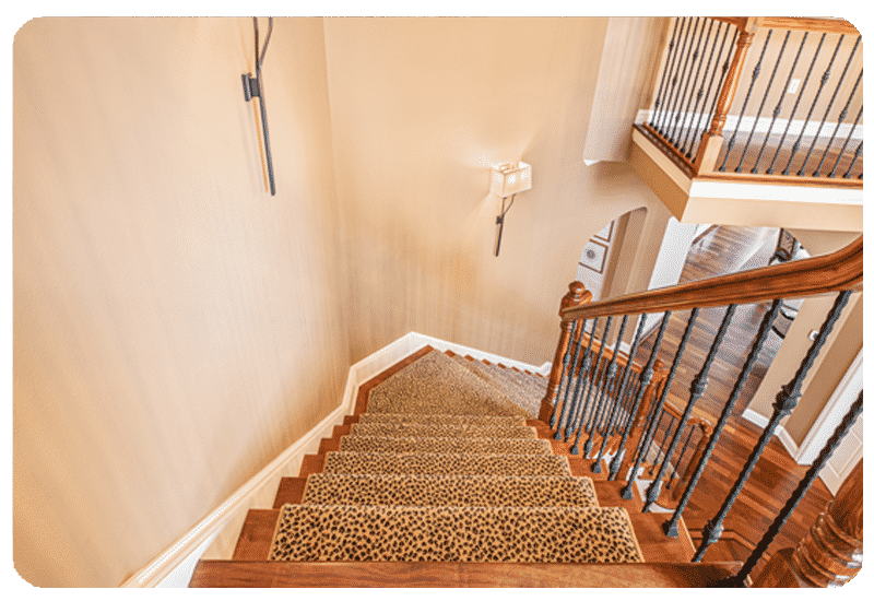 cheetah pattern carpet stair runner