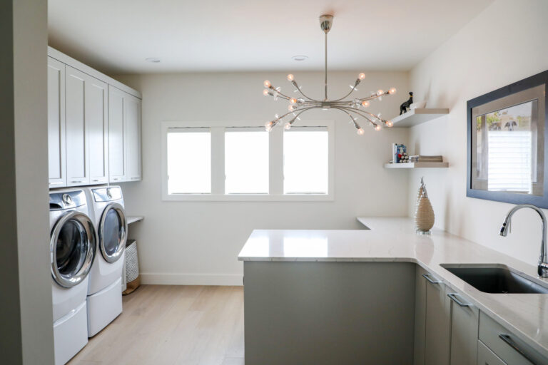 hardwood flooring in laundry room