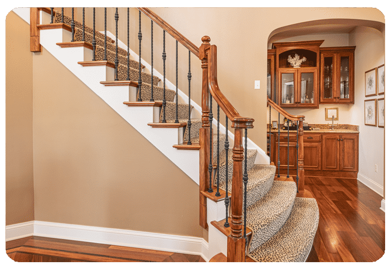 cheetah pattern carpet stair runner
