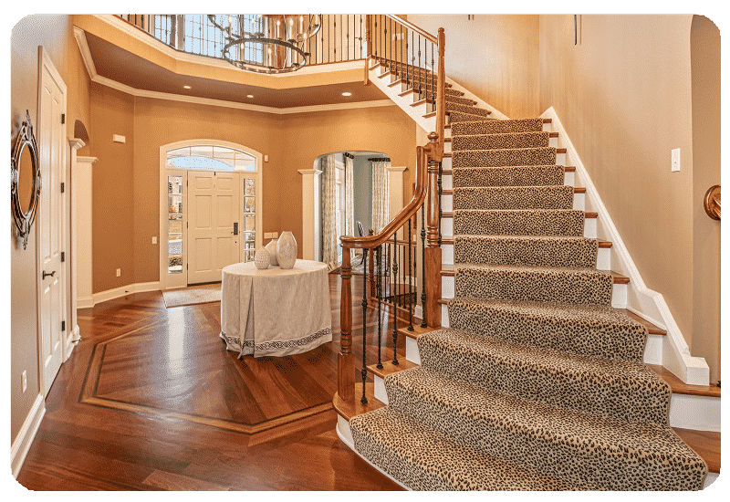 cheetah pattern carpet stair runner