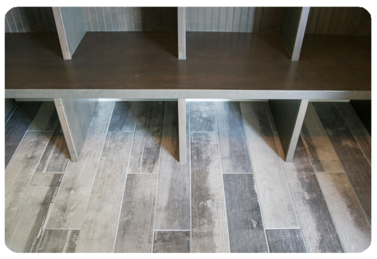 mudroom wood look tile