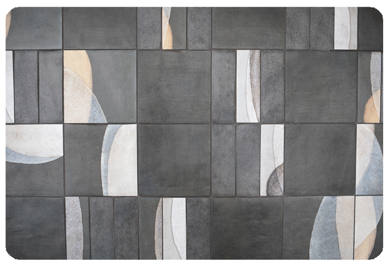 dark grey backsplash with a matte finish