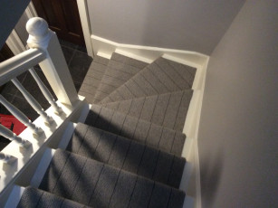 stairway carpeting gray