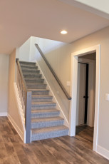 gray carpet staircase