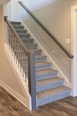 grey carpeting stair runner