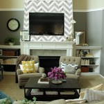 chevron tile fireplace