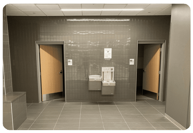 school hallway floor and wall tile