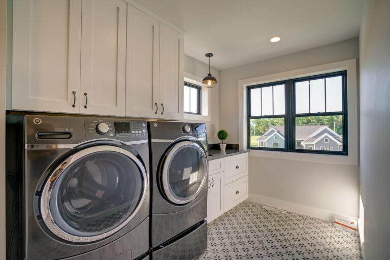 pattern tile floor laundry room