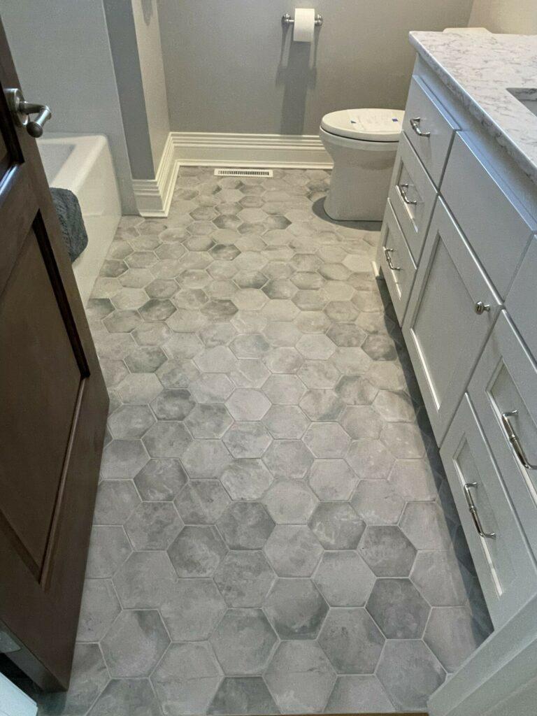 hexagon tile bathroom floor tile