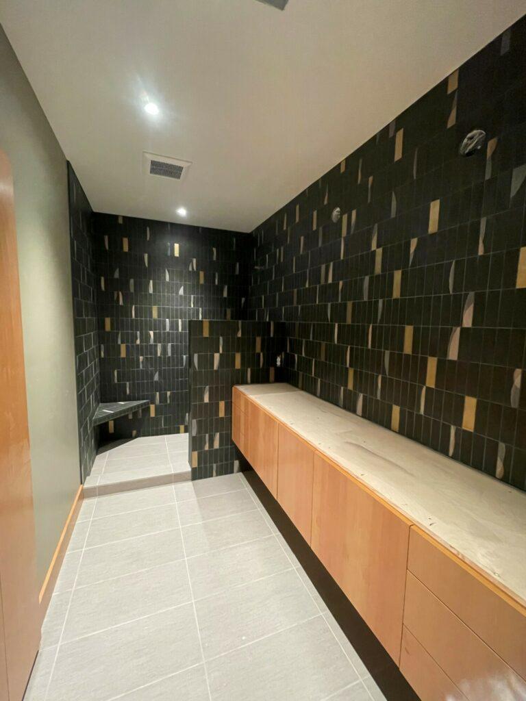 matte black tile walk in shower