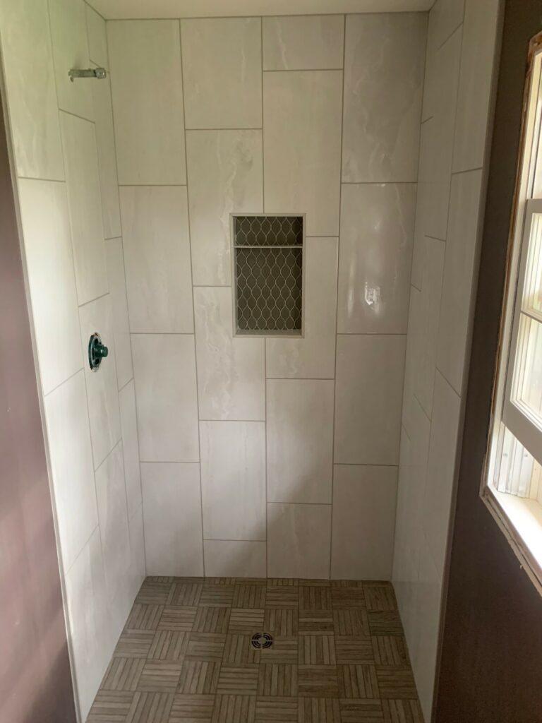 vertical tile installation shower