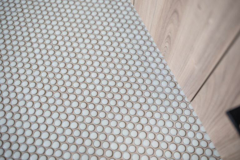 penny round tile floor bathroom