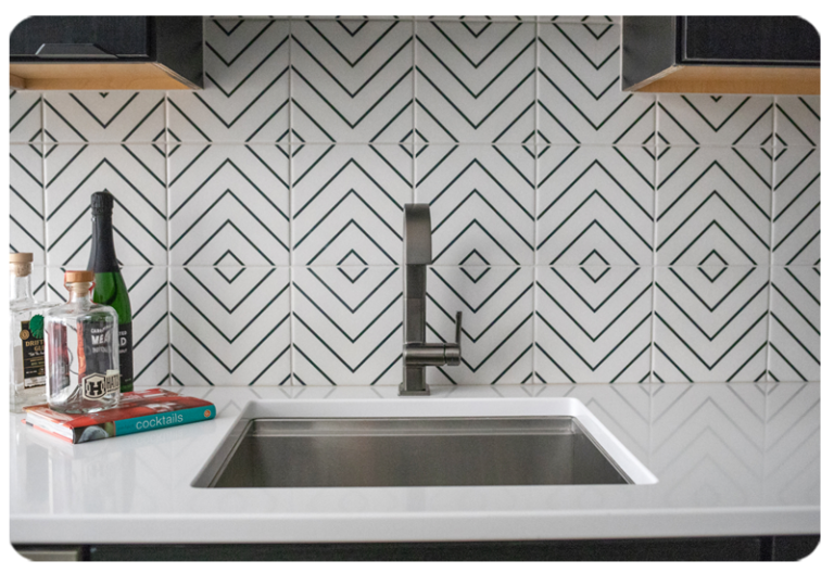 linear design tile backsplash