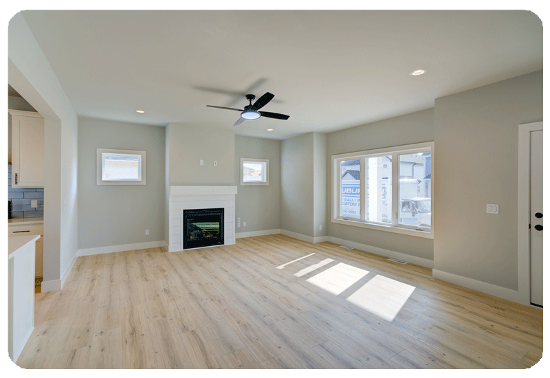 luxury vinyl plank living room light wood color flooring