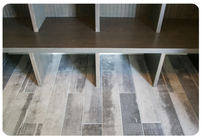 mudroom wood look tile