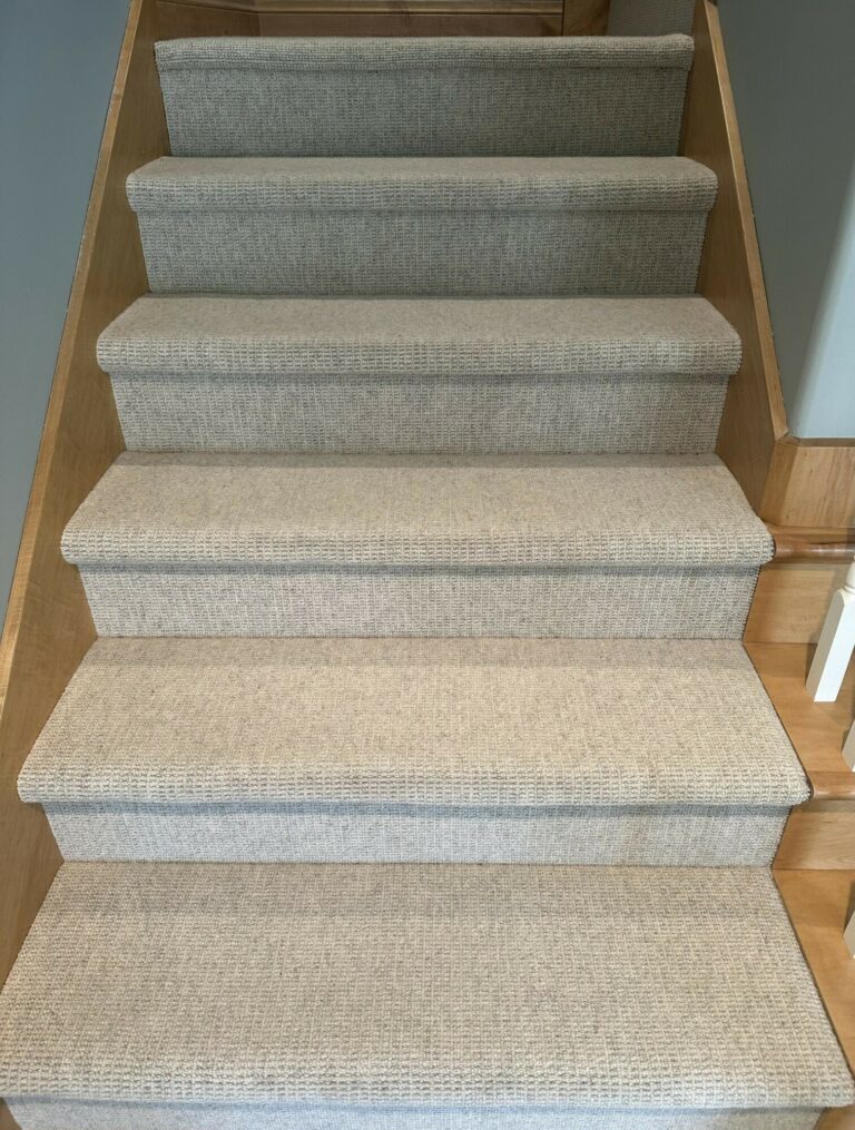 beige carpet custom stairway runner