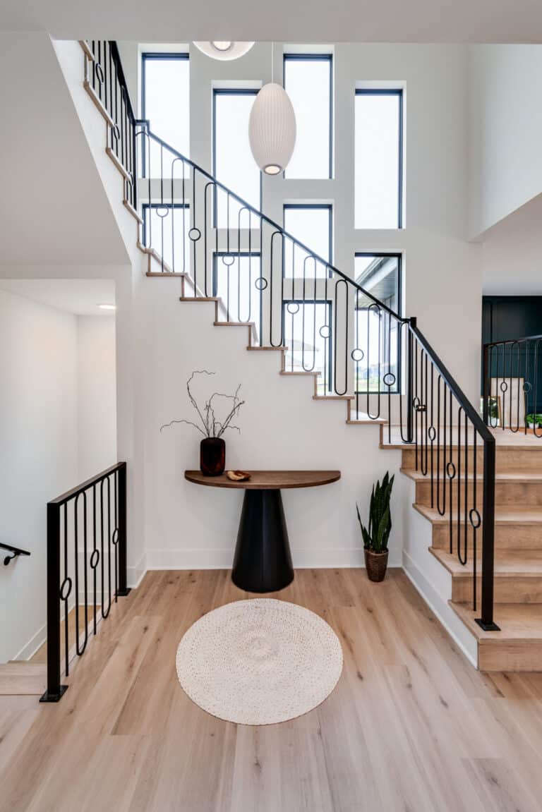 wood look luxury vinyl plank floor entryway