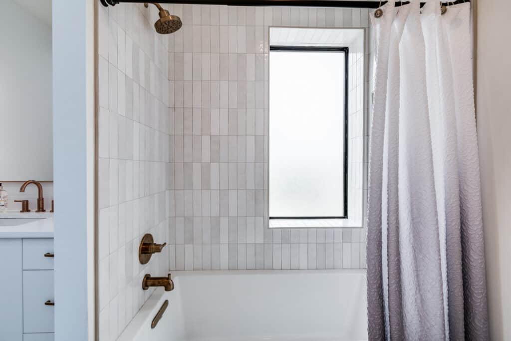 vertical tile installation shower tile