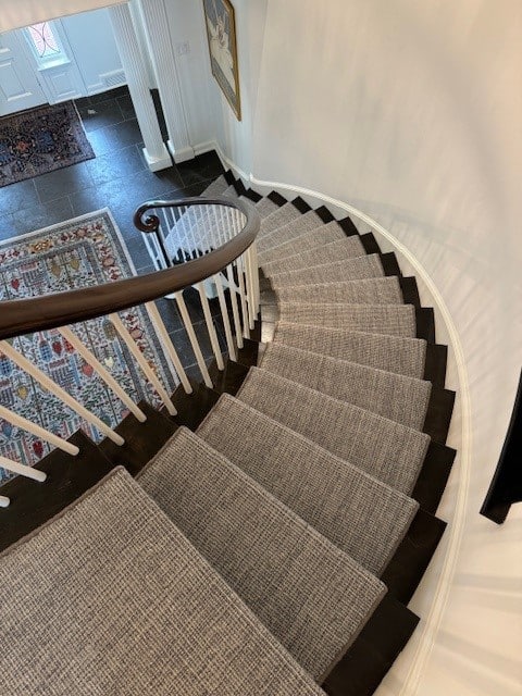 spiral staircase custom carpet runner