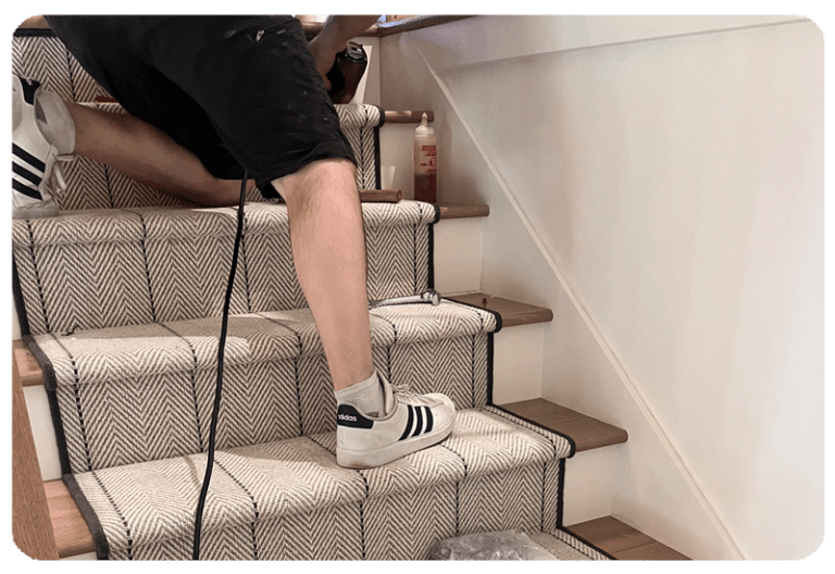 custom carpet stair runner installation