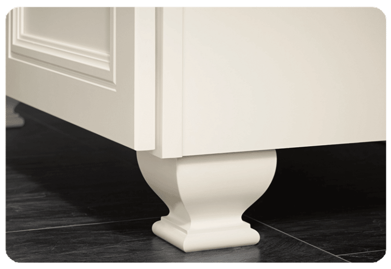 cream color custom kitchen cabinet with floor leg