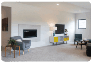 grey wall to wall carpeting in a living area