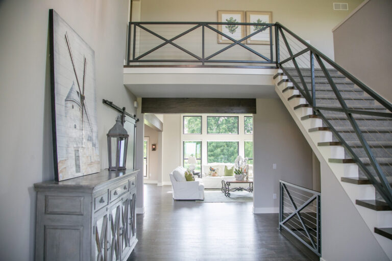 grey carpet stair runner