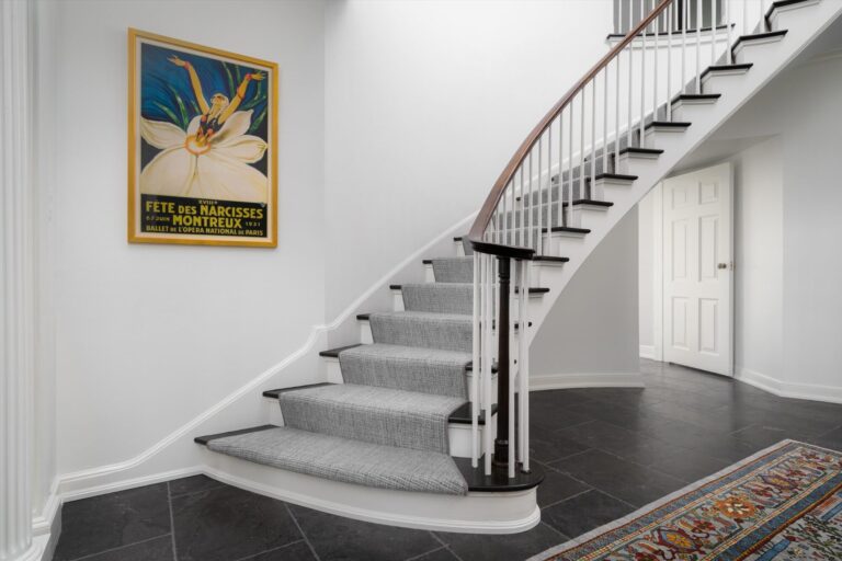 light grey carpet stair runner