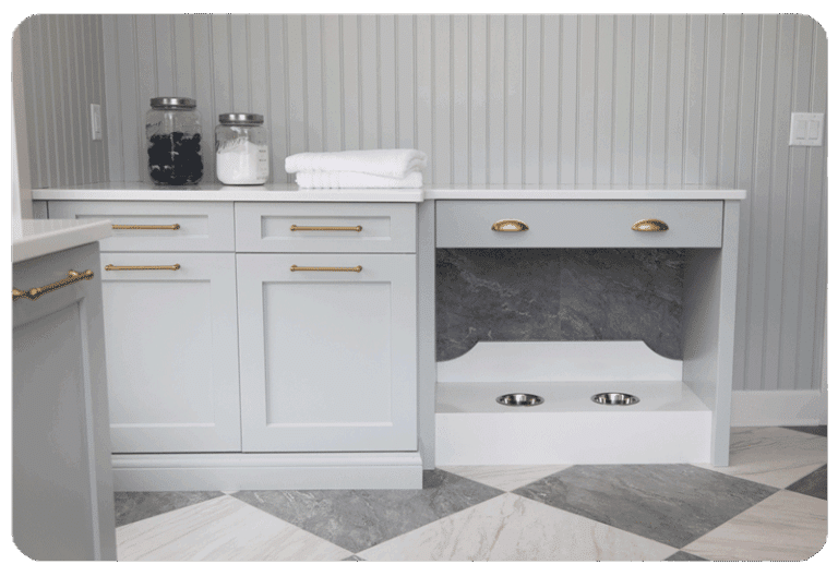 Gray tile in neutral tones in a Madison home, highlighting 2026 tile trends.