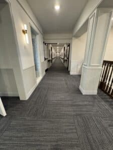 carpet tile hallway in a senior living facility Westerly in Pewaukee WI