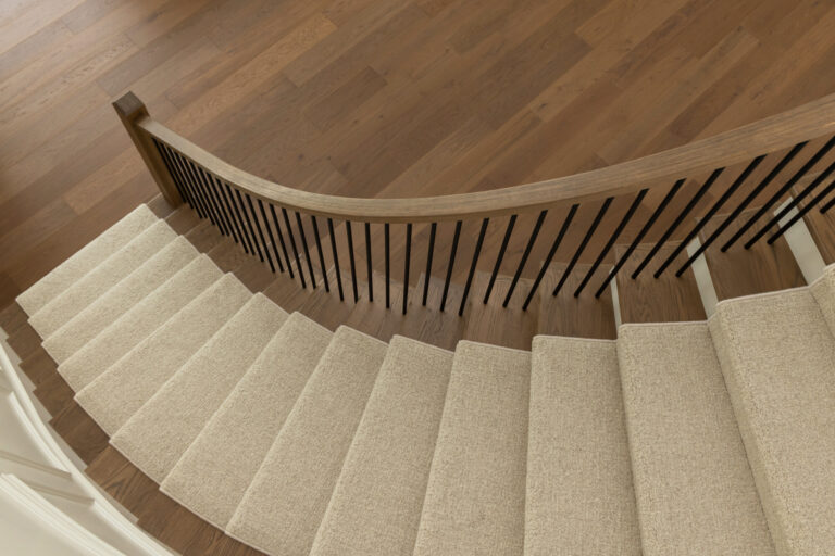 custom carpet stair runner creamy beige cover on spiral staircase