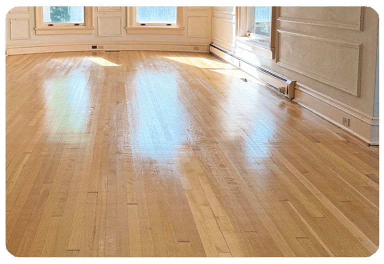 solid honey oak hardwood flooring that was refinished