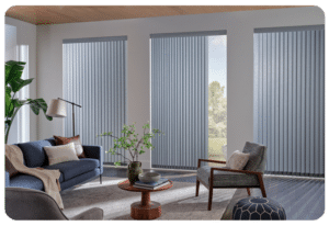 hunter douglas window coverings blue vertical blinds